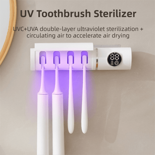 Smart UV Toothbrush Sanitizer with Turbo Drying Fan & LCD Display - Direct On Sale