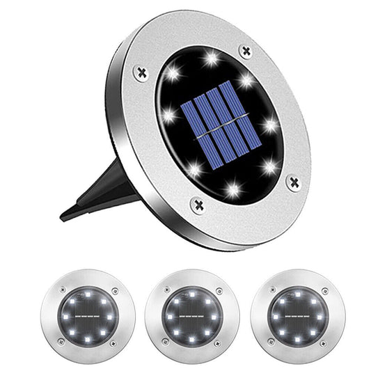 Solar LED Buried Inground Recessed Light Outdoor Garden Deck Path - Direct On Sale