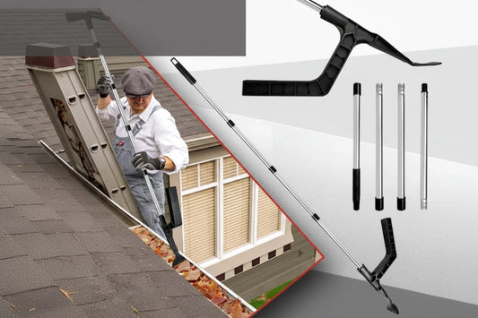 Telescopic Gutter Cleaning Tool Adjustable Brush for Roof & Rain Leaf Gutters - Direct On Sale