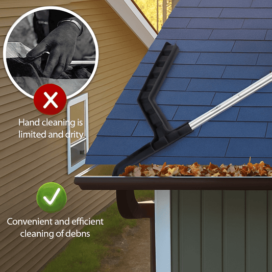 Telescopic Gutter Cleaning Tool Adjustable Brush for Roof & Rain Leaf Gutters - Direct On Sale