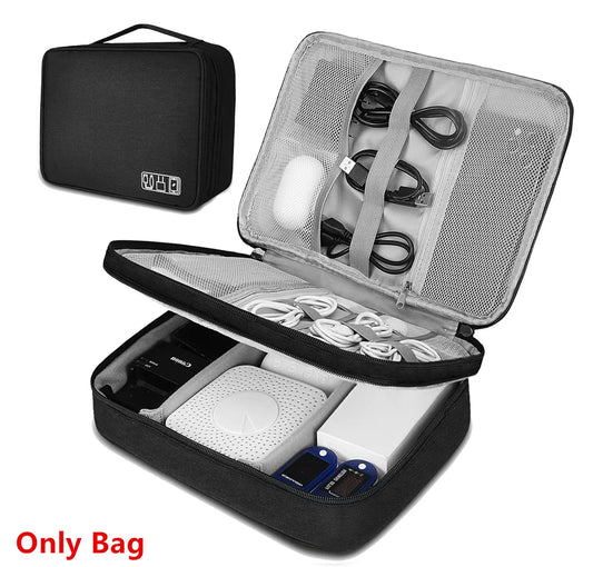 Cable Storage Bag Waterproof Digital Electronic Organiser Portable USB Data Line Charger Plug Storage Bag Travel Cable Organizer