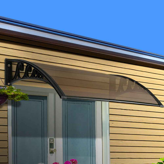 Window Door Awning 1mx1.2m Brown - Direct On Sale