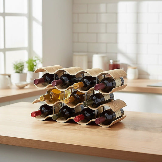 Wooden Wave Wine Rack - Direct On Sale