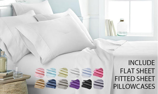 1000TC Egyptian Cotton Flat + Fitted Sheet Set
