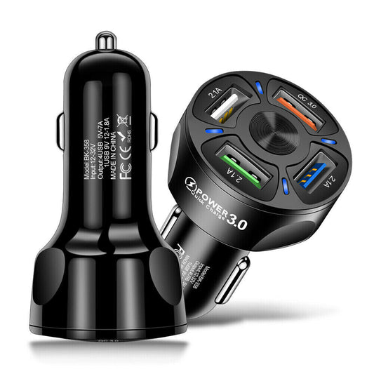 12V Car Lighter Socket Dual QC3.0 USB Ports Fast Charger Power Adapter - Direct On Sale