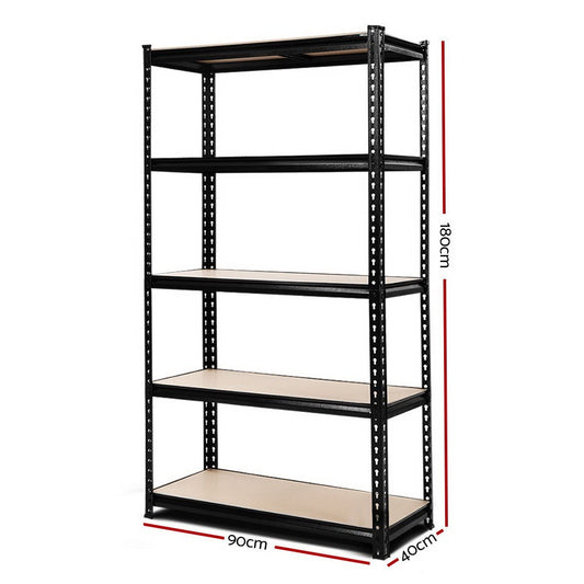 1.8M 5 - Storage Rack for Garage Industrial Shelving Racking Storage Shelve Black - Direct On Sale