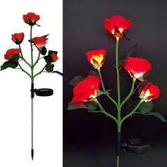 75cm Long Stemmed Garden Rose Decorative Outdoor Garden Flower Light- Solar Powered_19