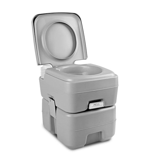 20L Portable Outdoor Camping Toilet - Grey - Direct On Sale