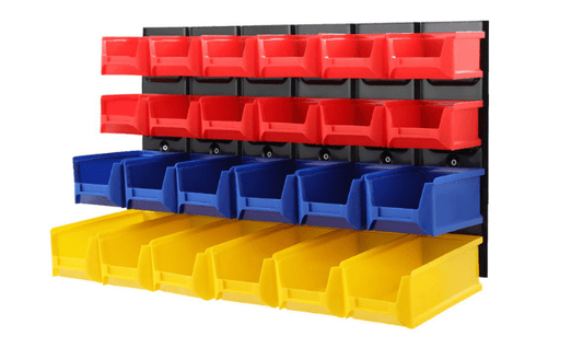 24 Bin Wall Mounted Rack Industrial Shelving - Direct On Sale