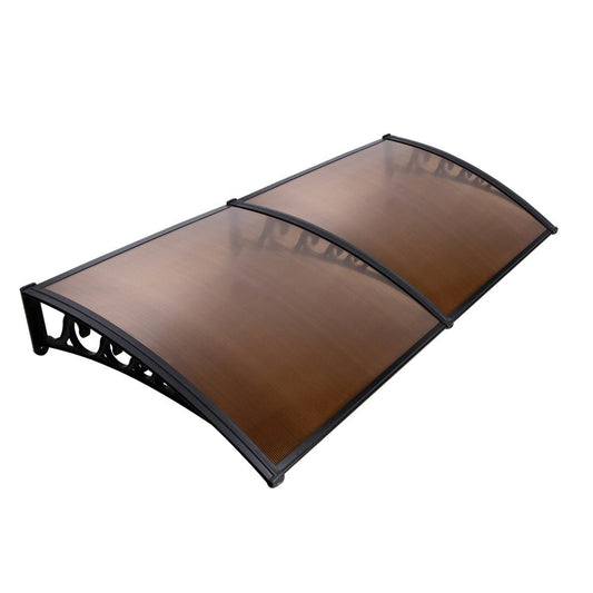 2m x 1m Window Door Awning Shade - Brown - Direct On Sale