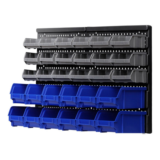 30 Bin Wall Mounted Rack Storage Organiser Industrial Shelving - Direct On Sale