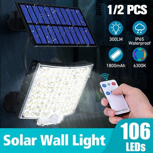 Solar Flood Light Motion Sensor Security Garden Garage Flood Light