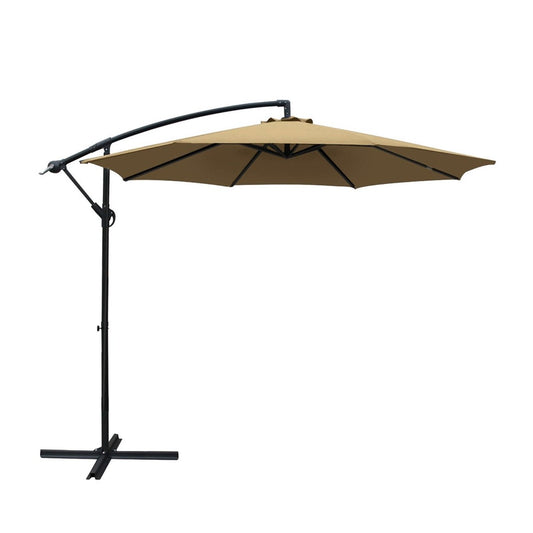 3M Cantilevered Outdoor Umbrella - Beige - Direct On Sale