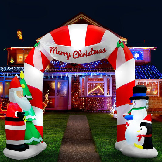 3M Christmas Inflatable Archway with Santa Xmas Decor LED - Direct On Sale