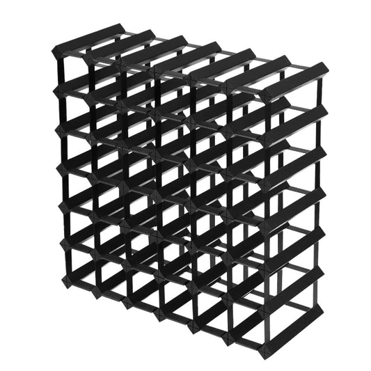 42 Bottle Wine Rack Timber Wooden Storage Holders Cellar Black - Direct On Sale