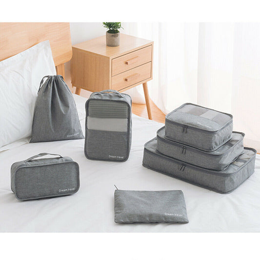 7Pcs Packing Travel Bags Luggage Organiser Inserts