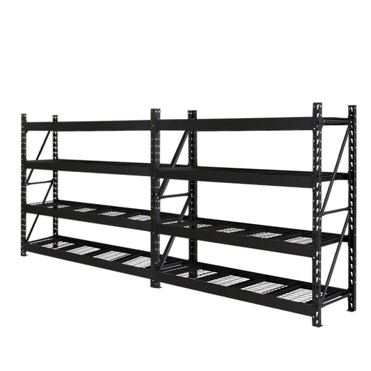 4Mx2M Storage Rack Garage Industrial Shelving Racking Storage Shelve Black - Direct On Sale