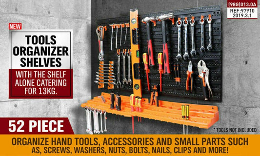 52Pc Wall Mounted Tool Storage Rack Wrench Spanner Holder Screwdriver Pliers - Direct On Sale