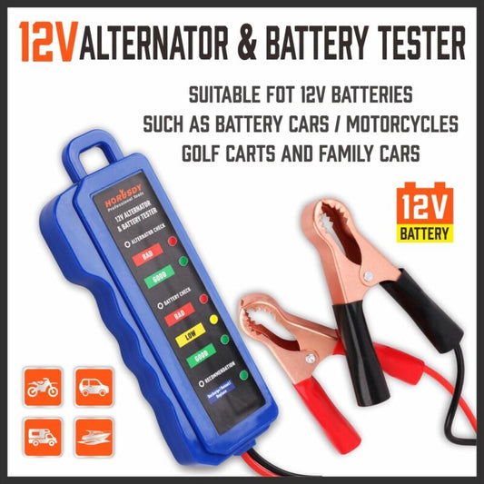 12V Battery Load Tester Car Autocycle Marine Alternator Analyzer Diagnostic Tool
