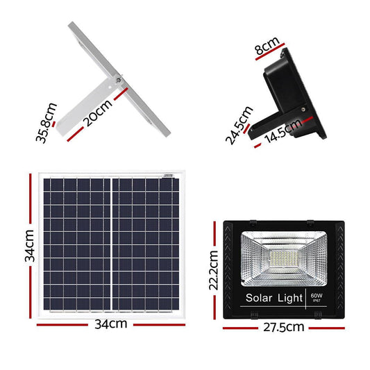 60W LED Solar Lights Street Flood Light W/ Remote - Direct On Sale