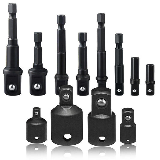 12Pc Drill Socket Adapter Set Impact Nut Driver Hex Extension Bit 1/4" 3/8" 1/2"