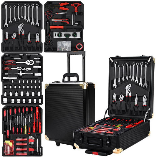 816pcs Tool Kit Trolley Case Mechanics Box Toolbox Portable DIY Set BK - Direct On Sale