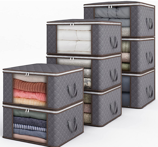 Large Clothes Quilt Blanket Storage Bag Fabric Home Organizer Box Bags Zipper
