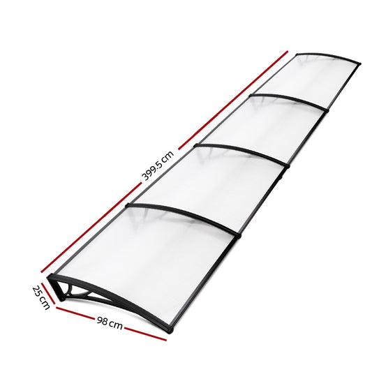 1m x 4m Window Door Awning Door Canopy Patio UV Sun Shield DIY