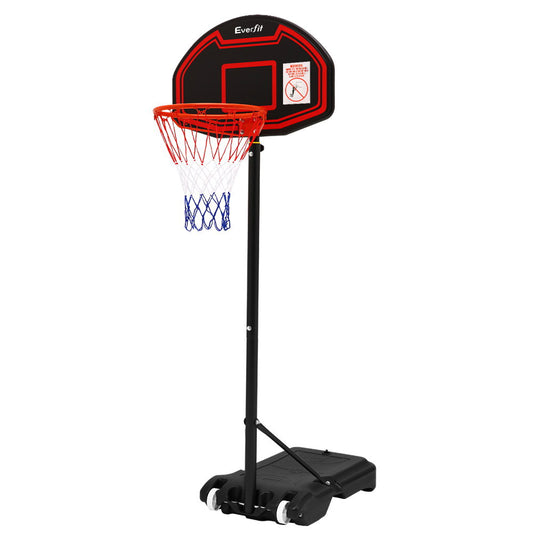 Adjustable Portable Basketball Stand Hoop System Rim Black - Direct On Sale