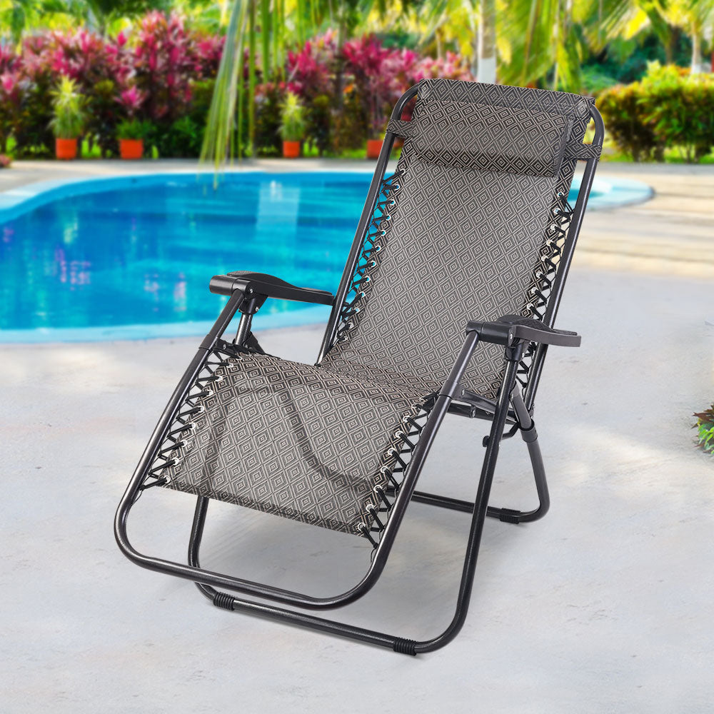 Zero Gravity Recliner Chair Outdoor Sun Lounge Beach Chair Camping