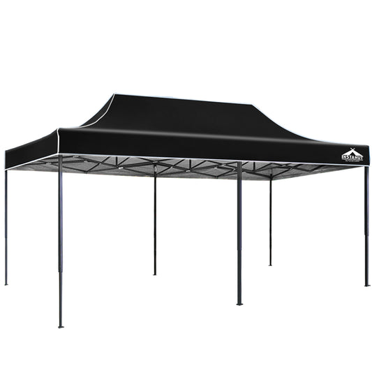Gazebo Pop Up Marquee 3x6m Outdoor Tent Folding Wedding Gazebos Black