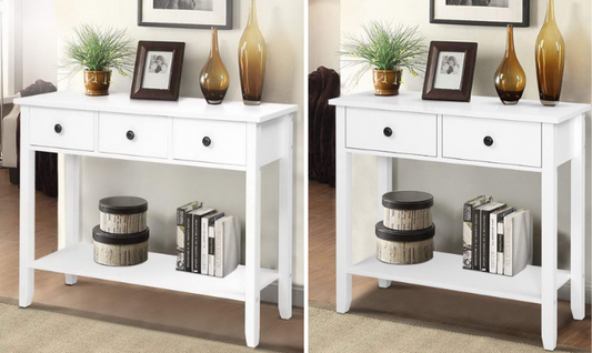 Hallway Console Hall Table White with Pine Wood Legs