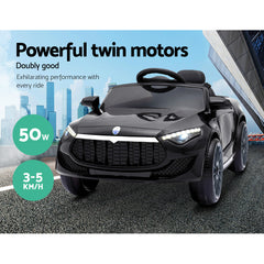 Super Car Inspired Electric 12V Remote Control MP3 LED Kids Ride On Car - Black