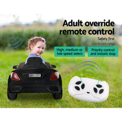 Super Car Inspired Electric 12V Remote Control MP3 LED Kids Ride On Car - Black