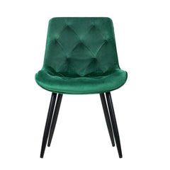 Starlyn Dining Chairs Velvet Green Set of 2