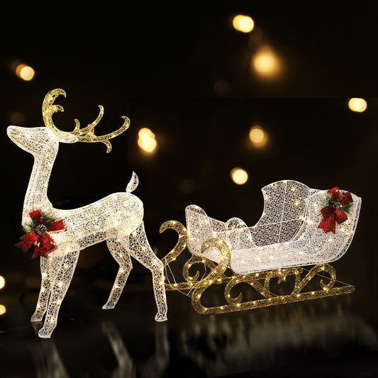 LED Reindeer Sleigh Christmas Lights – Festive 215 LED Indoor & Outdoor Display