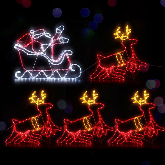 Christmas Motif Lights LED Rope Reindeer Waterproof Colourful Xmas - Direct On Sale