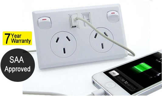 Double Powerpoint With Dual USB Outlets