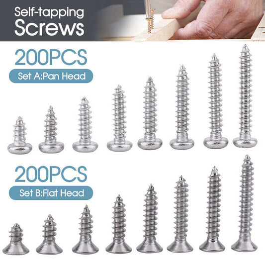 200pcs Stainless Steel Self-Tapping Screw