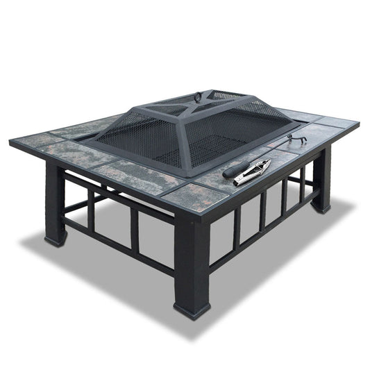 Fire Pit BBQ Grill Stove Table Ice Pits Patio Fireplace Heater 3 IN 1 - Direct On Sale
