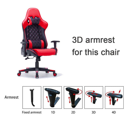 Gaming Chair Ergonomic Racing chair 165° Reclining Gaming Seat 3D Armrest Footrest Black - Direct On Sale