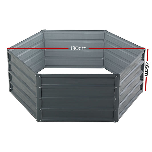 Garden Bed 2PCS 130X130X46CM Galvanised Steel Raised Planter - Direct On Sale