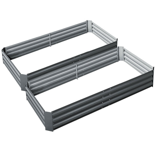 Garden Bed 2PCS 210X90X30cm Galvanised Steel Raised Planter - Direct On Sale