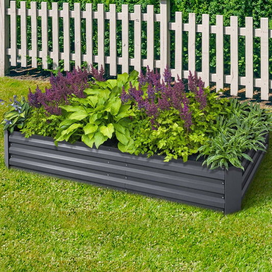 Garden Bed 2PCS 210X90X30cm Galvanised Steel Raised Planter - Direct On Sale