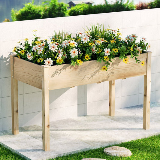 Garden Bed Raised Wooden Planter Box Vegetables 120x60x80cm - Direct On Sale