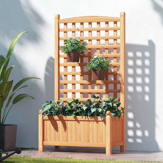 Garden Bed Raised Wooden Planter Box Vegetables 64x35x115cm - Direct On Sale