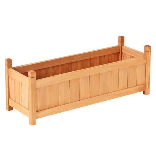Garden Bed Raised Wooden Planter Outdoor Box Vegetables 90x30x33cm - Direct On Sale