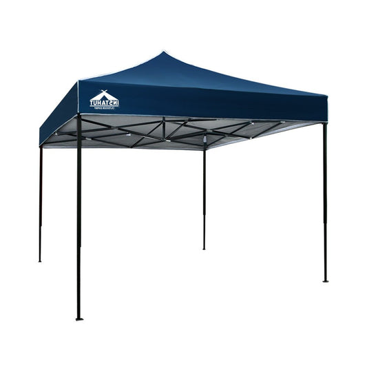 Gazebo Pop Up Marquee 3x3m Outdoor Tent Folding Wedding Gazebos Navy - Direct On Sale