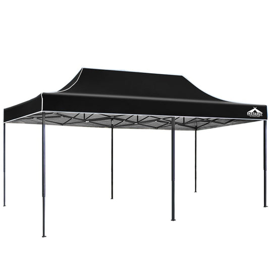 Gazebo Pop Up Marquee 3x6m Outdoor Tent Folding Wedding Gazebos Black - Direct On Sale