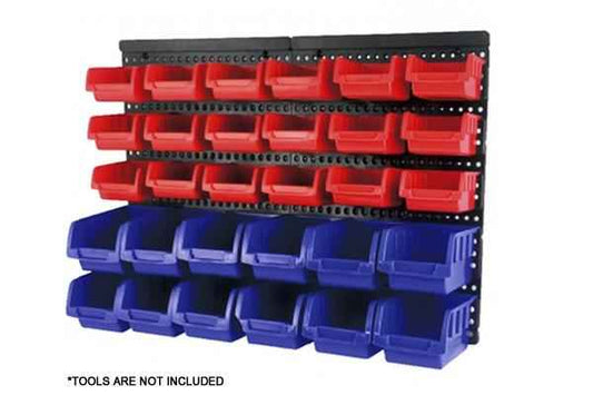 30 Bin Wall Mounted Storage Rack Industrial Shelving - Direct On Sale